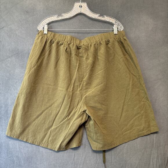 Shein Curve Women's Army Green Pull On Shorts Mom High Waist Casual Size 2XL - Picture 5 of 10